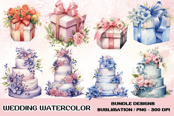 Beautiful Watercolor Wedding Clipart for Creative Projects