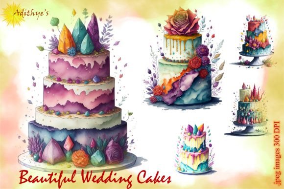 Beautiful Wedding Celebration Cakes: Design Assets for Your Projects