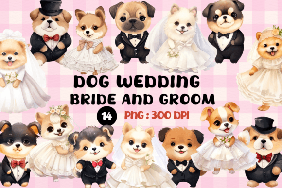 Charming Dog Wedding Clipart for Creative Projects