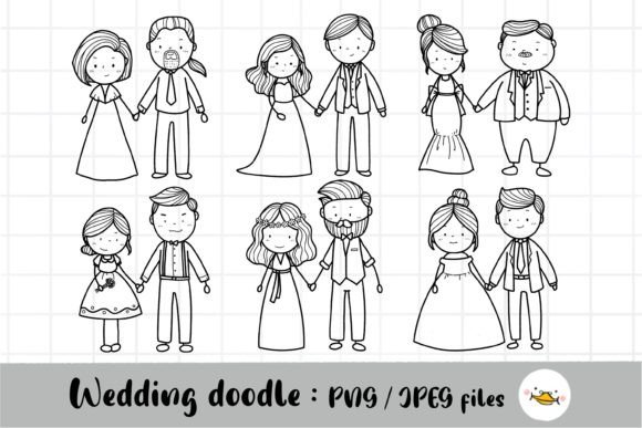 Charming Wedding Stick Figure Clipart for Modern Creations