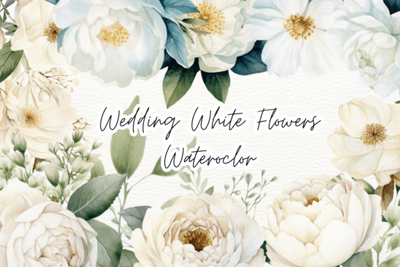 Elegant Wedding White Watercolor Clipart for Creative Projects