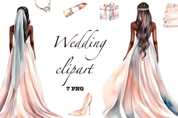 Enchanting Wedding Clipart: Bride & Bridal PNG Collection