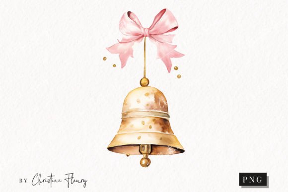 Golden Touch: Watercolor Bell Clipart for Wedding Projects