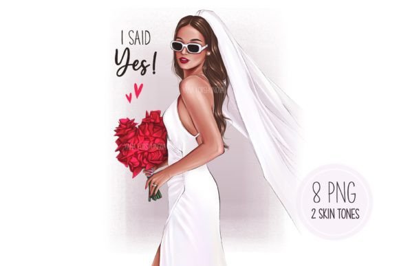 Modern Bridal Illustrations for Contemporary Design Projects