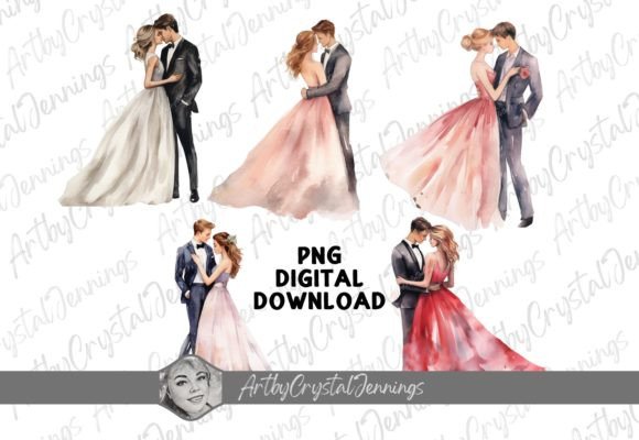 Romantic Elegance: Using Wedding & Prom Couple Clipart