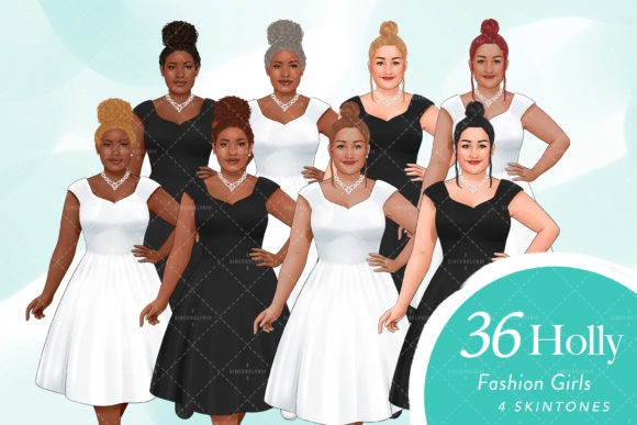 Spring Wedding Fashion Girls: Elegant Clipart for Every Project