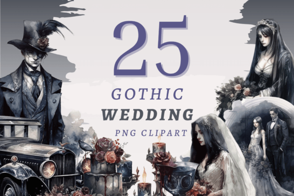 Unveiling the Dark Romance: A Gothic Wedding PNG Bundle
