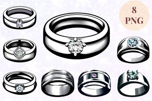 Wedding Ring 83 Clipart PNG: A Modern Asset for Designers