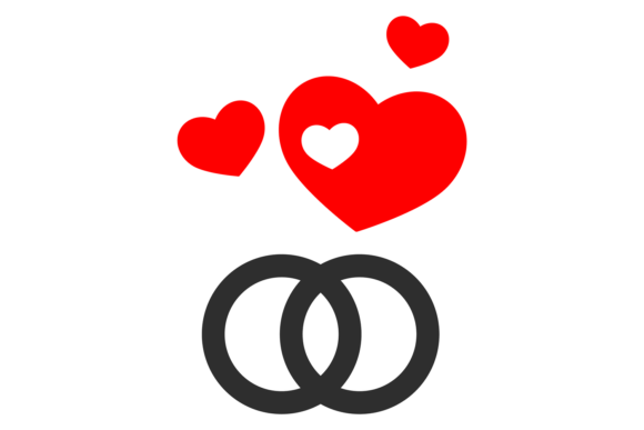 Wedding Rings with Red Hearts: A Symbol of Couple Love